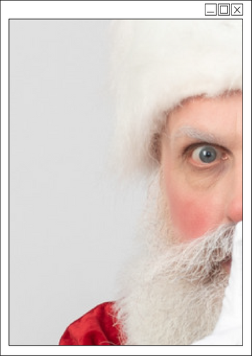 Durcheinander im browserfenster mit einem foto des weihnachtsmanns PNG, SVG