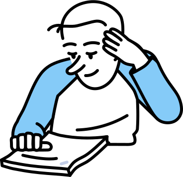 Young man reading something PNG, SVG