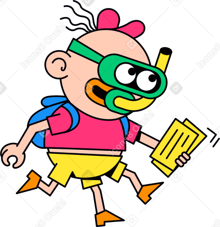 Illustration masked traveler with three legs aux formats PNG, SVG