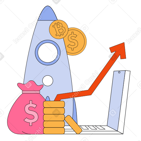 Startup investment Illustration in PNG, SVG