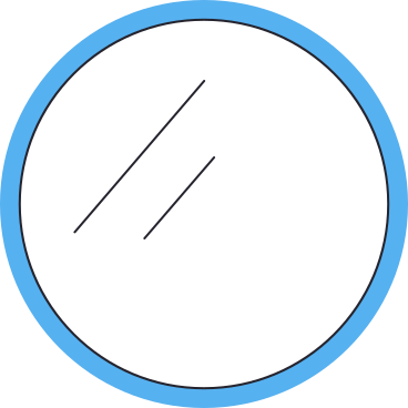 round mirror with a blue frame PNG, SVG