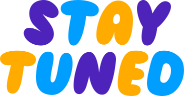 Illustration animée Lettrage autocollant gonflé multicolore rester à l'écoute du texte aux formats GIF, Lottie (JSON) et AE