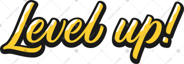 Lettering level up PNG, SVG