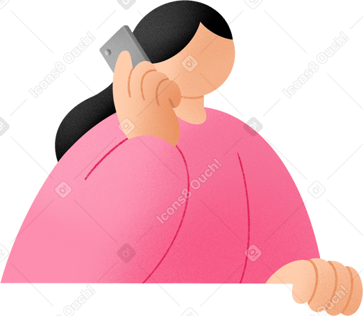 young woman talking on the phone PNG、SVG