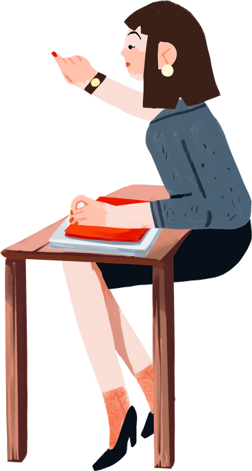 girl at the table PNG, SVG