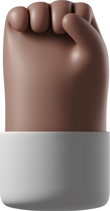 Raised fist of a brown skin hand PNG, SVG