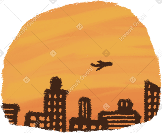 background with the silhouette of the city PNG, SVG