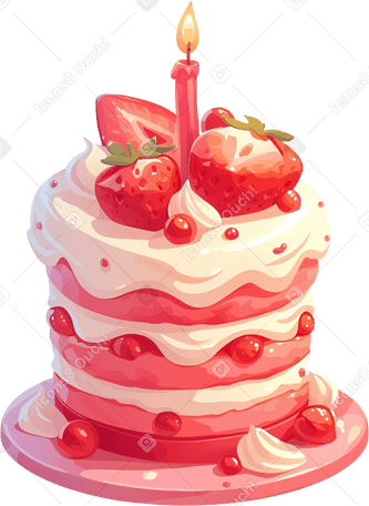 Торт на день рождения в PNG, SVG