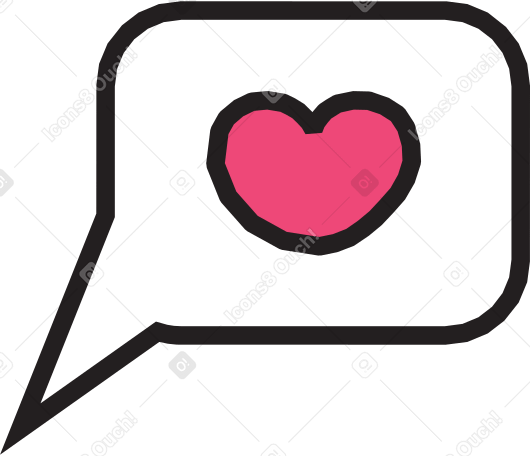 message with heart Illustration in PNG, SVG