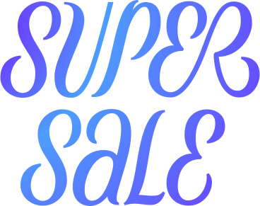 lettering super sale gradient text PNG, SVG