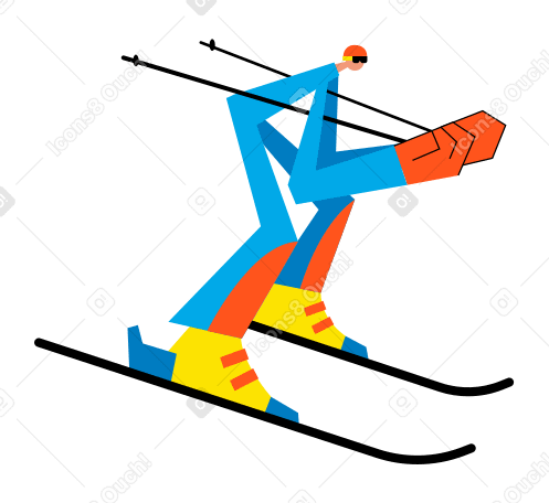 Downhill skier Illustration in PNG, SVG