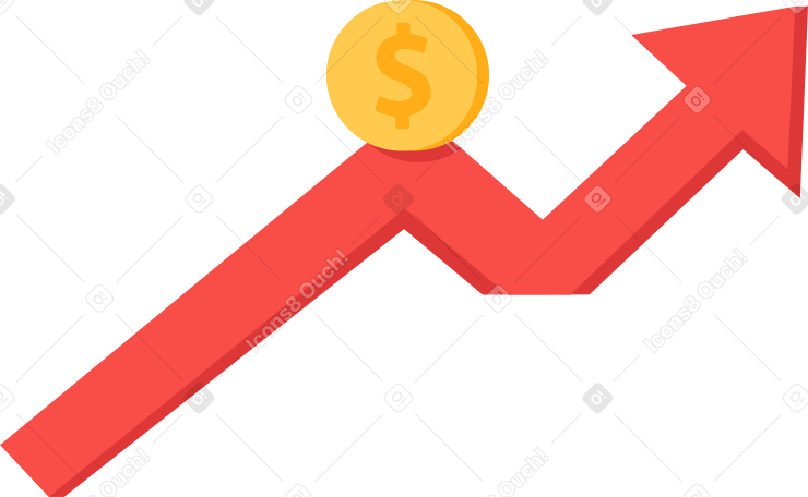 Flecha con una moneda PNG, SVG