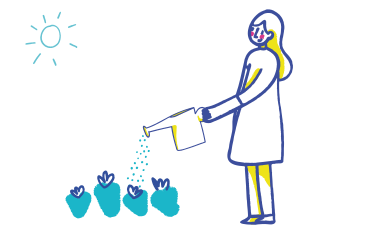 Watering flowers PNG, SVG