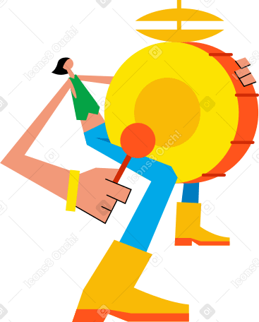 man playing the drum Illustration in PNG, SVG