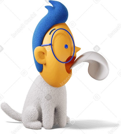 3D Boy with his tongue out looking right Illustration in PNG, SVG