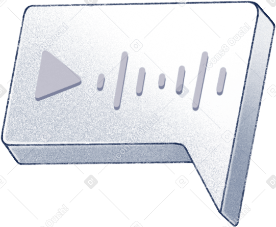 speech bubble with a voice message PNG, SVG