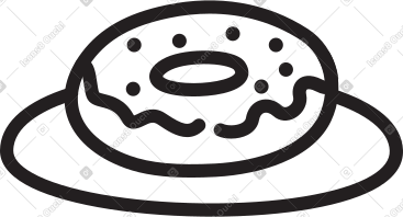 Donut on a plate PNG, SVG