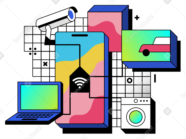Internet of Things, network of connected devices PNG, SVG