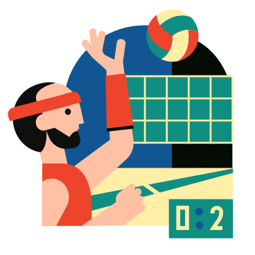 Sportsman playing volleyball PNG, SVG