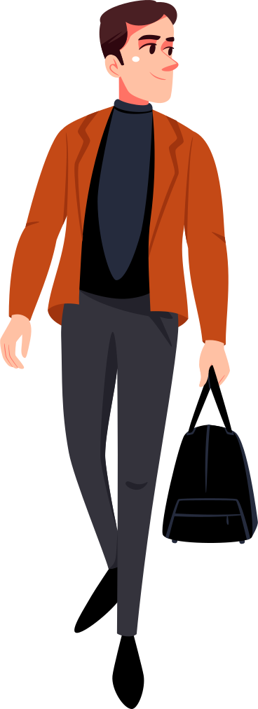man with a handbag PNG, SVG