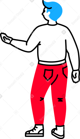 man stands with his back turned and holds something PNG, SVG