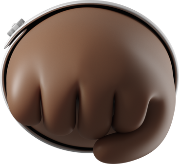 Front view of a dark brown skin hand's fist PNG, SVG