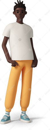 3D Мужчина стоит в PNG, SVG
