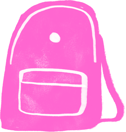 pink backpack Illustration in PNG, SVG