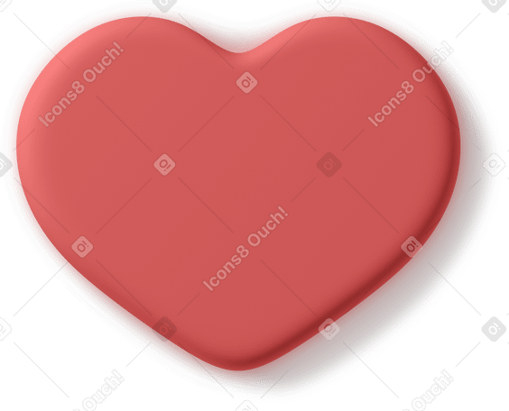 3D red heart icon Illustration in PNG, SVG