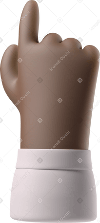 3D Вид сзади руки с черной кожей, указывающей вверх в PNG, SVG