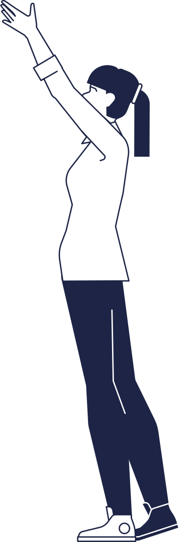 woman holding up PNG, SVG