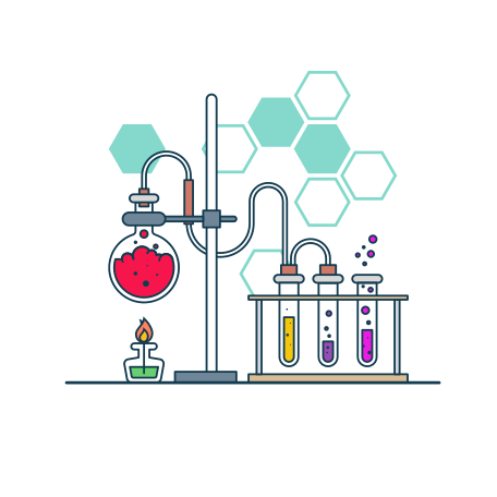 Chemistry lab Illustration in PNG, SVG