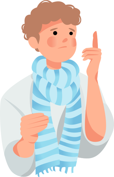 man in striped scarf PNG, SVG