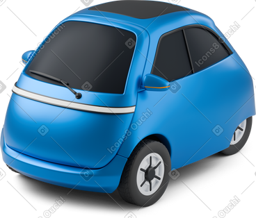 Blue electric car top view PNG, SVG