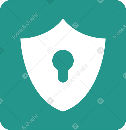 green rectangular security icon PNG、SVG