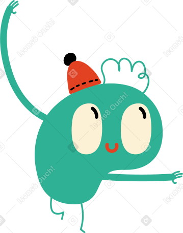 green character makes throw PNG, SVG