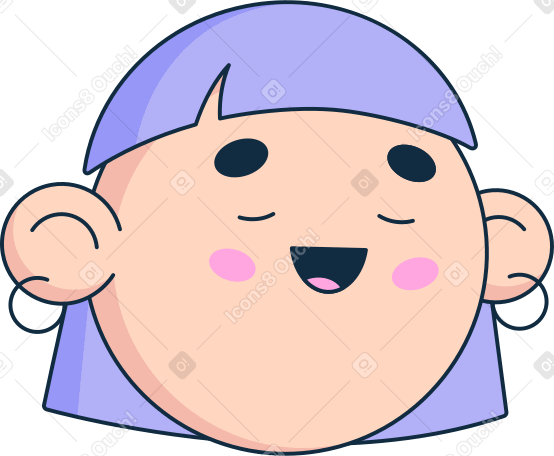 woman's head with closed eyes Illustration in PNG, SVG