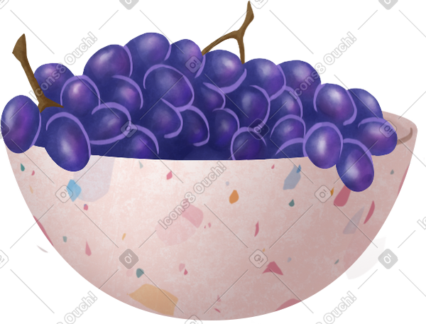 bowl of grapes PNG, SVG