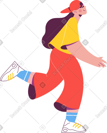 快乐的女孩抬起她的腿 PNG, SVG