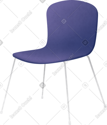 Chair with purple seat front PNG, SVG