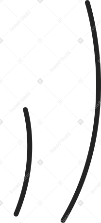 two black lines of motion Illustration in PNG, SVG