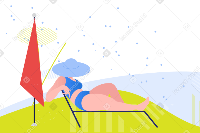 Relaxing on the beach Illustration in PNG, SVG