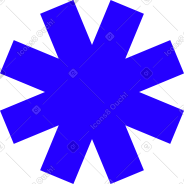 蓝色雪花形状 PNG, SVG