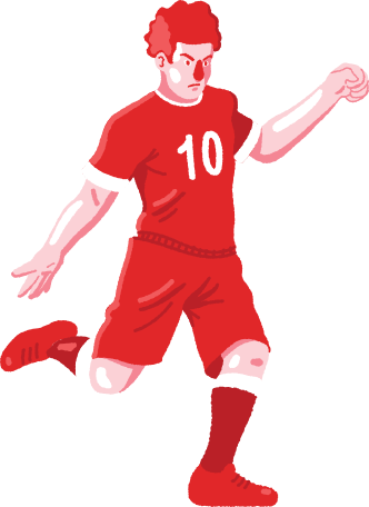 Illustration joueur de football aux formats PNG, SVG