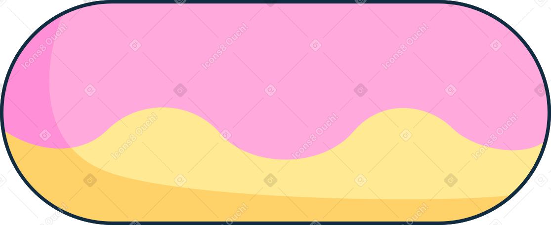 donut with pink icing Illustration in PNG, SVG