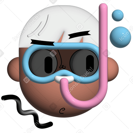 Guy in diving goggles PNG, SVG