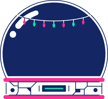 Snow globe with garland PNG, SVG