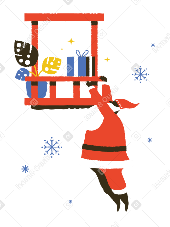 Santa delivering Christmas gift PNG, SVG