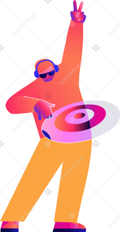 dj with a disc PNG, SVG