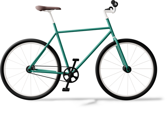 Side view of green city bike Illustration in PNG, SVG